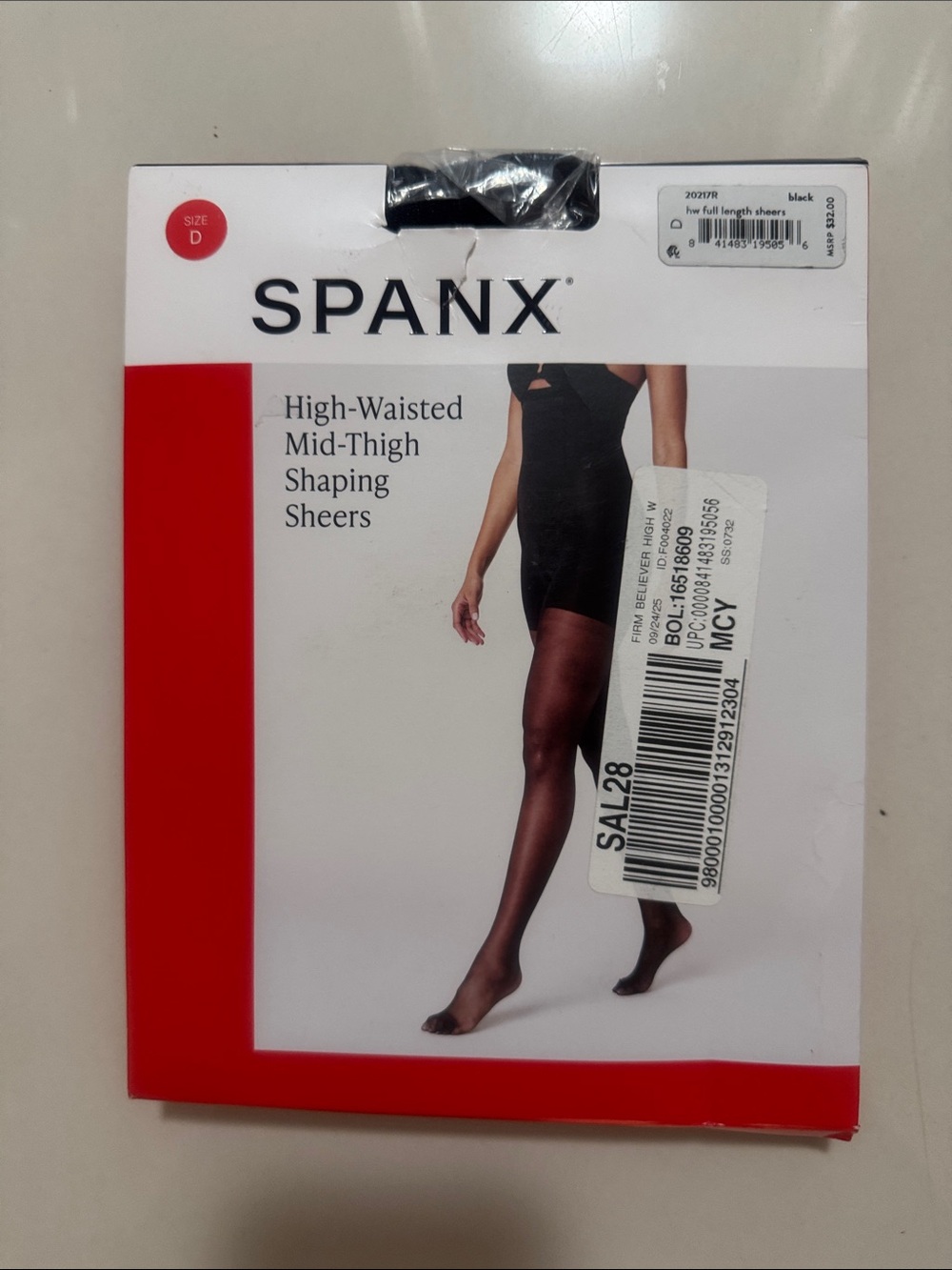 SPANX Black High-Waisted Mid-Thigh Shaping Sheers